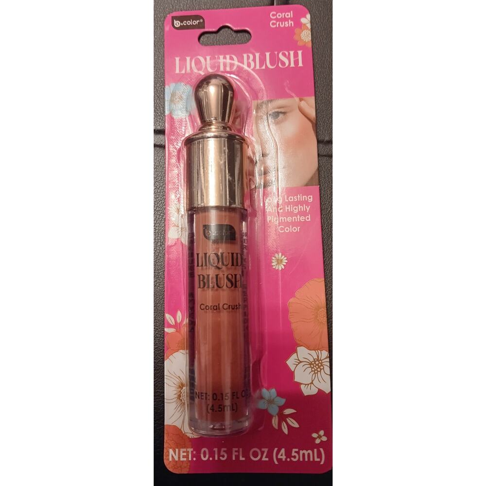 B Color Liquid Blush Coral Crush NEW .15 fl oz. Long Lasting Color